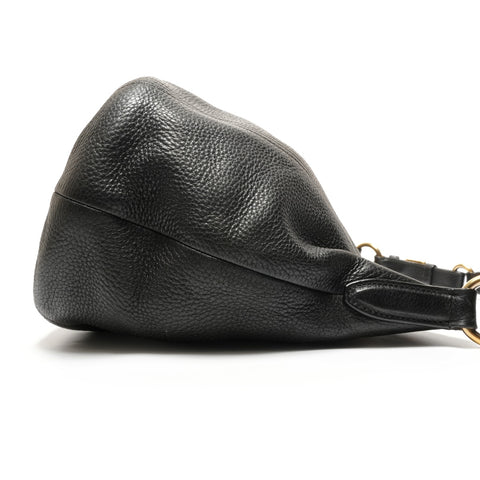 PRADA leather one belt Shoulder Bag black WS26763