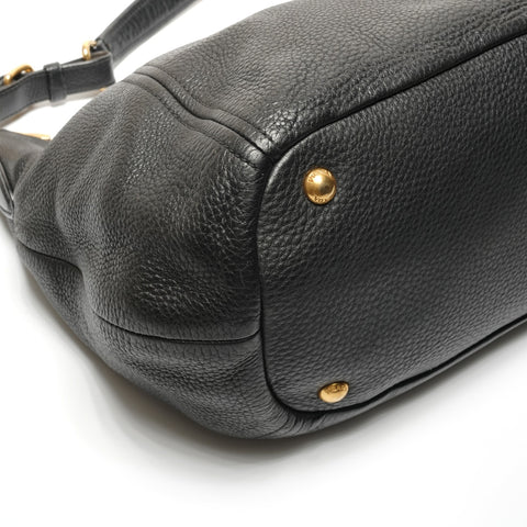 PRADA leather one belt Shoulder Bag black WS26763