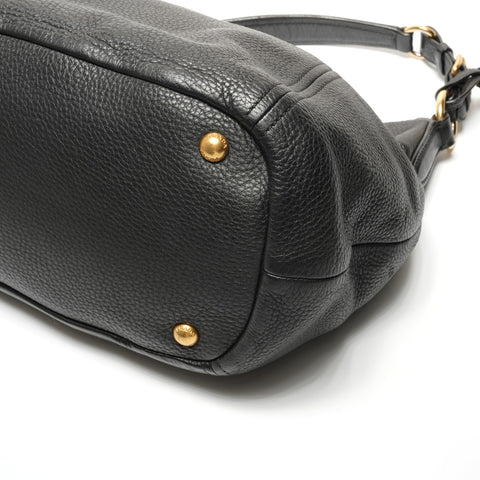 PRADA leather one belt Shoulder Bag black WS26763