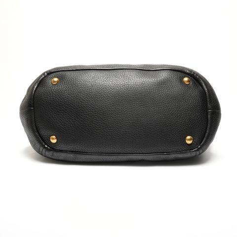 PRADA leather one belt Shoulder Bag black WS26763