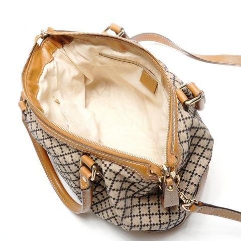 GUCCI Canvas 2way Diamante Sukhi Handbag beige WS26765