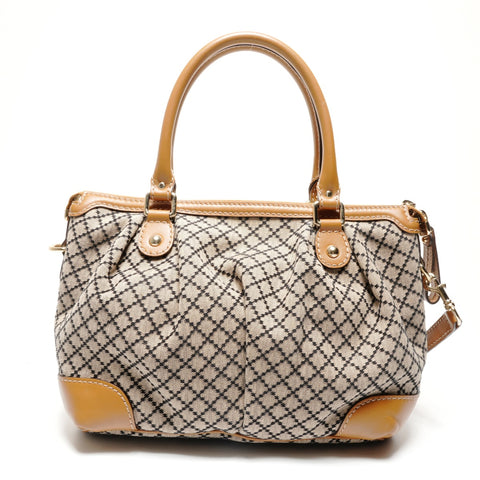 GUCCI Canvas 2way Diamante Sukhi Handbag beige WS26765