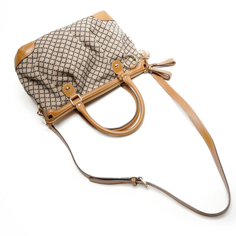 GUCCI Canvas 2way Diamante Sukhi Handbag beige WS26765