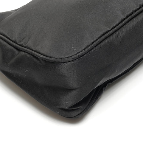 PRADA Nylon Triangle Logo Hobo Handbag black WS26766