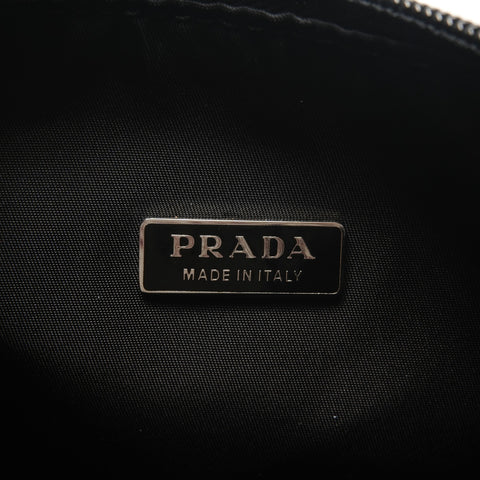 PRADA Nylon Triangle Logo Hobo Handbag black WS26766