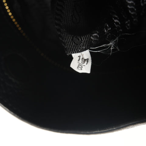 PRADA Logo embossed leather Shoulder Bag black WS26767
