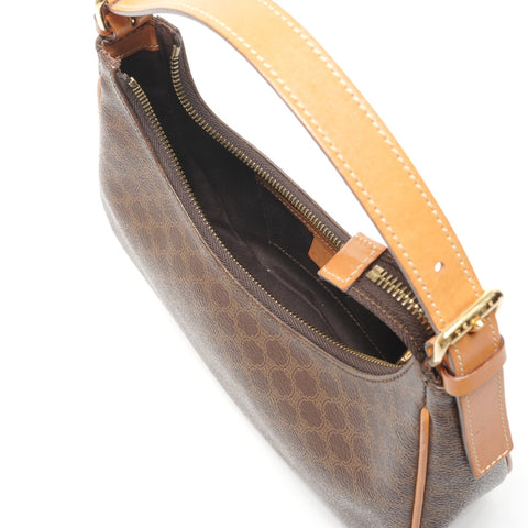 CELINE Macadam PVC Hobo Half Moon One Belt Shoulder Bag Brown WS26768