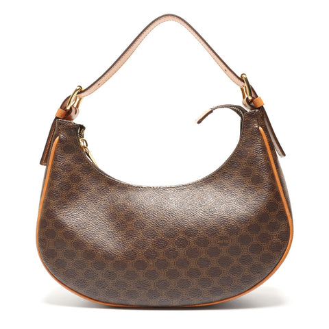 CELINE Macadam PVC Hobo Half Moon One Belt Shoulder Bag Brown WS26768