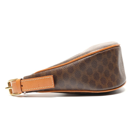 CELINE Macadam PVC Hobo Half Moon One Belt Shoulder Bag Brown WS26768