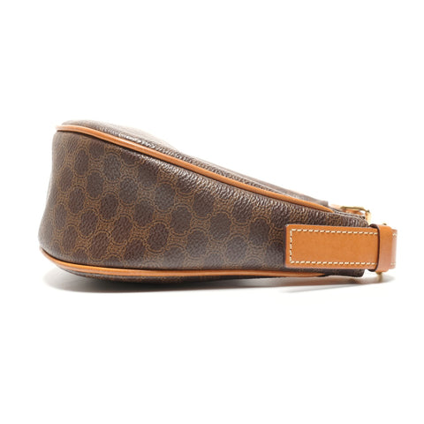 CELINE Macadam PVC Hobo Half Moon One Belt Shoulder Bag Brown WS26768