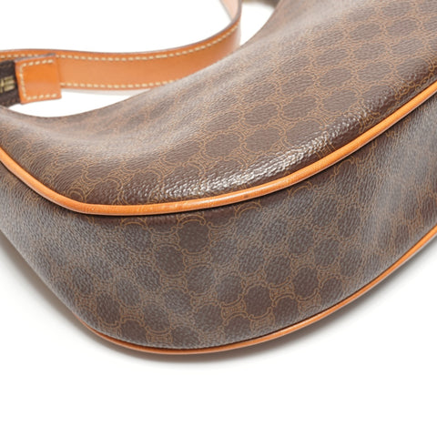 CELINE Macadam PVC Hobo Half Moon One Belt Shoulder Bag Brown WS26768