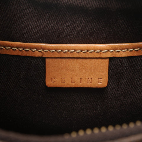 CELINE Macadam PVC Hobo Half Moon One Belt Shoulder Bag Brown WS26768