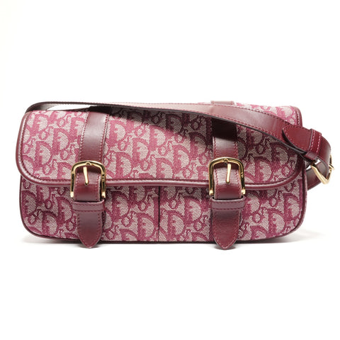 Christian Dior Trotter Canvas Messenger Bag Shoulder Bag Red WS26770