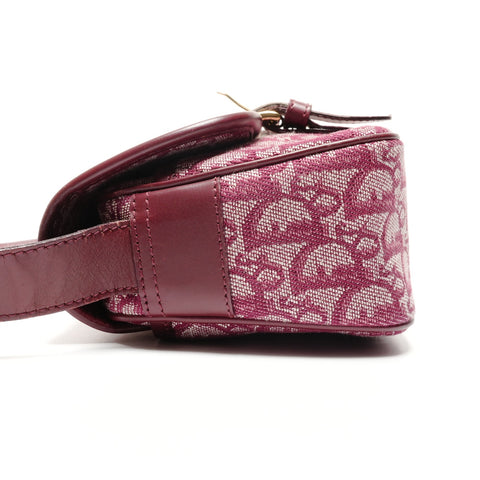 Christian Dior Trotter Canvas Messenger Bag Shoulder Bag Red WS26770