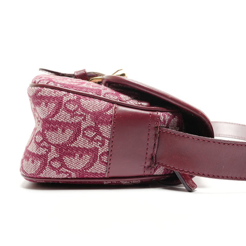 Christian Dior Trotter Canvas Messenger Bag Shoulder Bag Red WS26770
