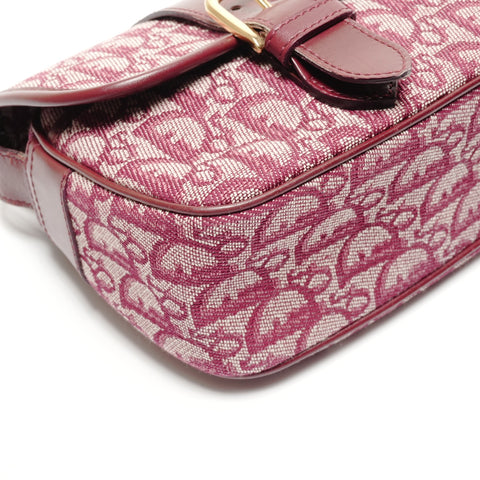 Christian Dior Trotter Canvas Messenger Bag Shoulder Bag Red WS26770