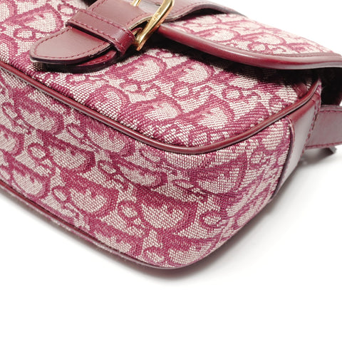 Christian Dior Trotter Canvas Messenger Bag Shoulder Bag Red WS26770