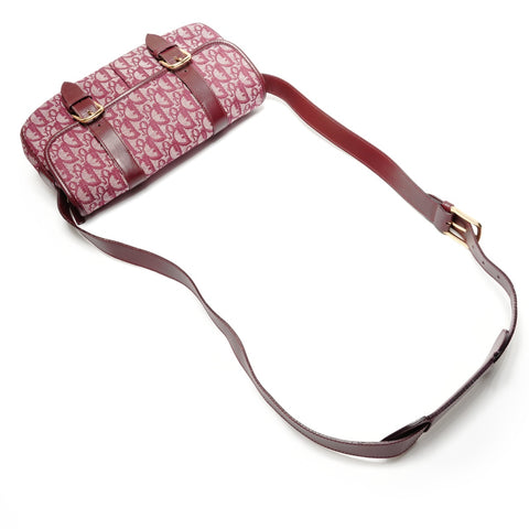 Christian Dior Trotter Canvas Messenger Bag Shoulder Bag Red WS26770