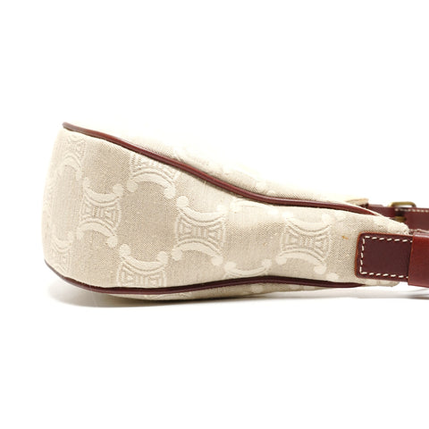 CELINE Canvas Macadam One Belt Hobo Shoulder Bag beige WS26771