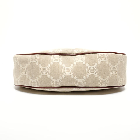CELINE Canvas Macadam One Belt Hobo Shoulder Bag beige WS26771