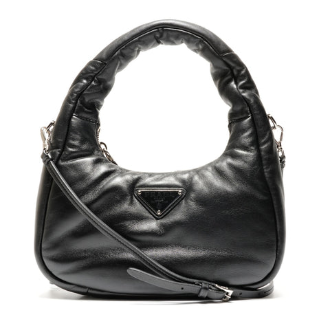 PRADA Leather Soft Padded Nappa Leather 2way 1BA384 Handbag black WS26773