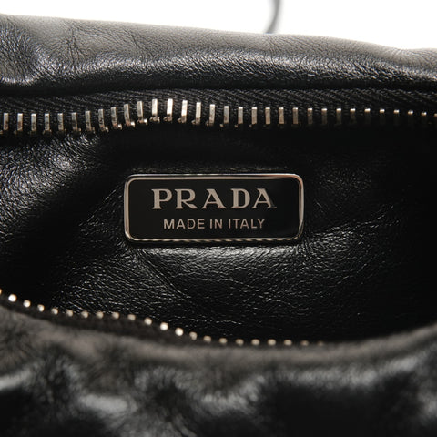PRADA Leather Soft Padded Nappa Leather 2way 1BA384 Handbag black WS26773