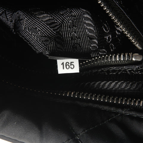 PRADA Nylon quilted Chain Triangle logo Shoulder Bag black WS26775