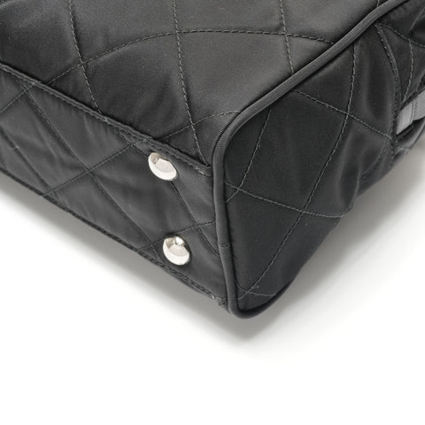 PRADA Nylon quilted Chain Triangle logo Shoulder Bag black WS26775