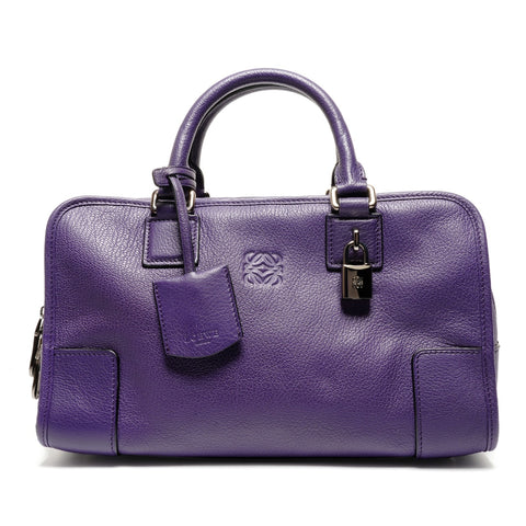 LOEWE Leather Anagram Amazona 28 Handbag purple WS26776