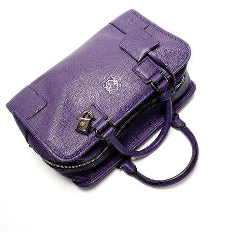 LOEWE Leather Anagram Amazona 28 Handbag purple WS26776