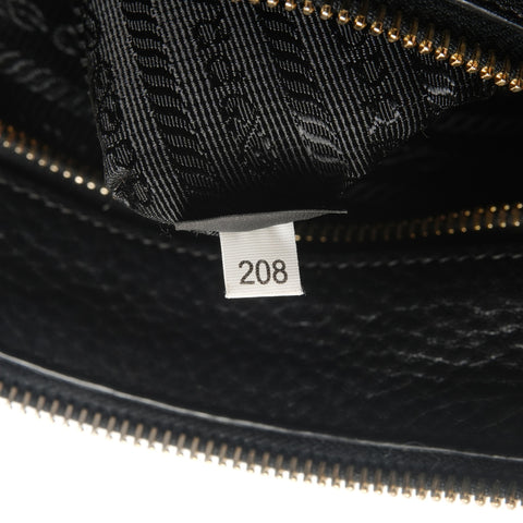 PRADA Vitelloluxe One Belt Leather Shoulder Bag black WS26778