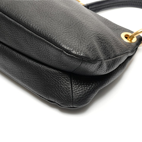 PRADA Vitelloluxe One Belt Leather Shoulder Bag black WS26778
