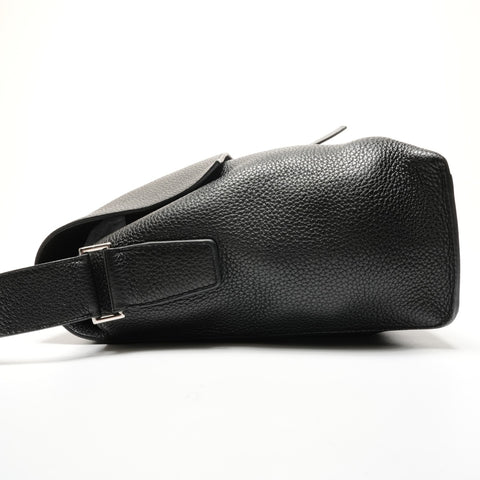 HERMES 皮革麻袋 Alfred 35 单肩包 黑色 WS26779