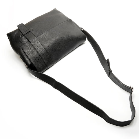 HERMES 皮革麻袋 Alfred 35 单肩包 黑色 WS26779