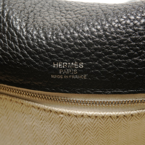 HERMES 皮革麻袋 Alfred 35 单肩包 黑色 WS26779