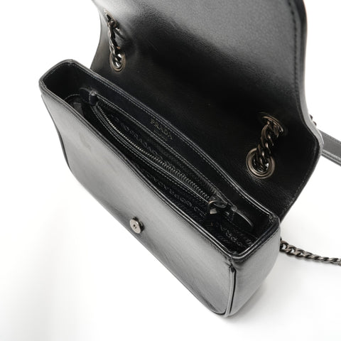 PRADA Studded Leather Camera Bag Chain Shoulder Bag black WS26782