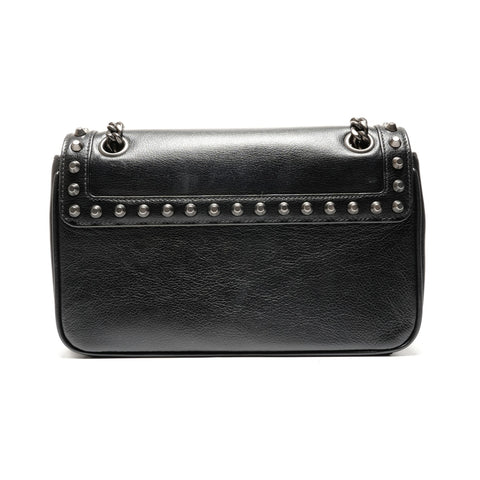 PRADA Studded Leather Camera Bag Chain Shoulder Bag black WS26782