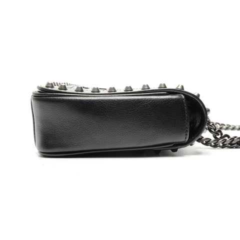 PRADA Studded Leather Camera Bag Chain Shoulder Bag black WS26782