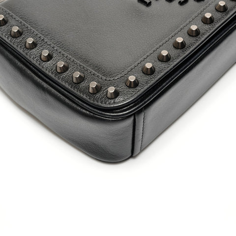 PRADA Studded Leather Camera Bag Chain Shoulder Bag black WS26782