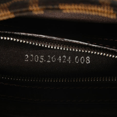 FENDI Zucca Canvas Mamma Bucket Shoulder Bag Brown WS26784