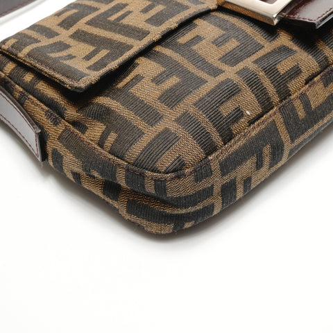 FENDI Zucca Canvas Mamma Bucket Shoulder Bag Brown WS26784