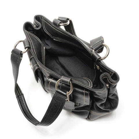 COACH Leather 8A09 Shoulder Bag black WS26785