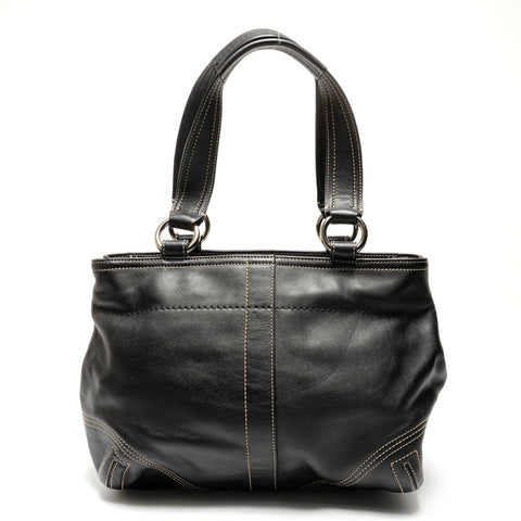 COACH Leather 8A09 Shoulder Bag black WS26785