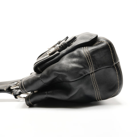 COACH Leather 8A09 Shoulder Bag black WS26785