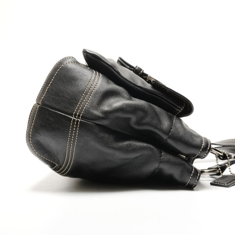 COACH Leather 8A09 Shoulder Bag black WS26785