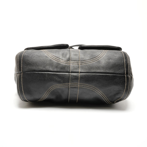 COACH Leather 8A09 Shoulder Bag black WS26785