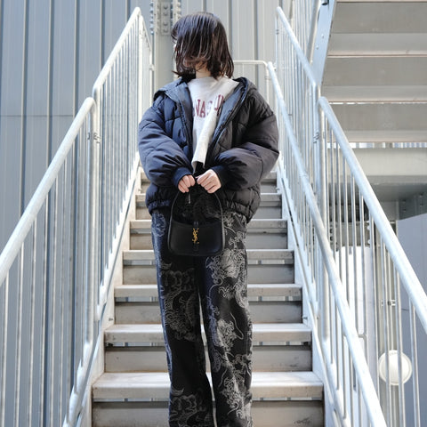 YVES SAINT LAURENT LE5A7 Mini Leather Hobo 710318 Shoulder Bag black WS26786