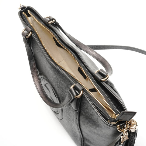 GUCCI 369176 Soho Leather 2way Handbag black WS26787