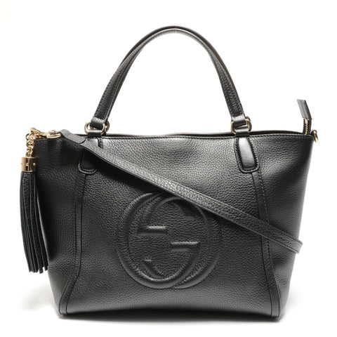 GUCCI 369176 Soho Leather 2way Handbag black WS26787