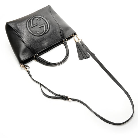 GUCCI 369176 Soho Leather 2way Handbag black WS26787